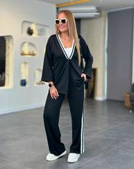 Iki Iplik Penye Kumaş Çıtçıt Detaylı Ribanalı Ikili Takım