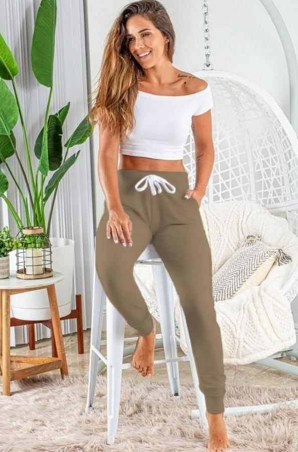 Kısa Kollu Madonna Yaka Viskon Crop Bluz Cepli Iki Iplik Eşofman Takım