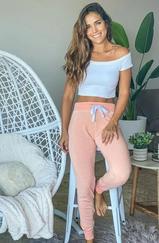 Kısa Kollu Madonna Yaka Viskon Crop Bluz Cepli Iki Iplik Eşofman Takım