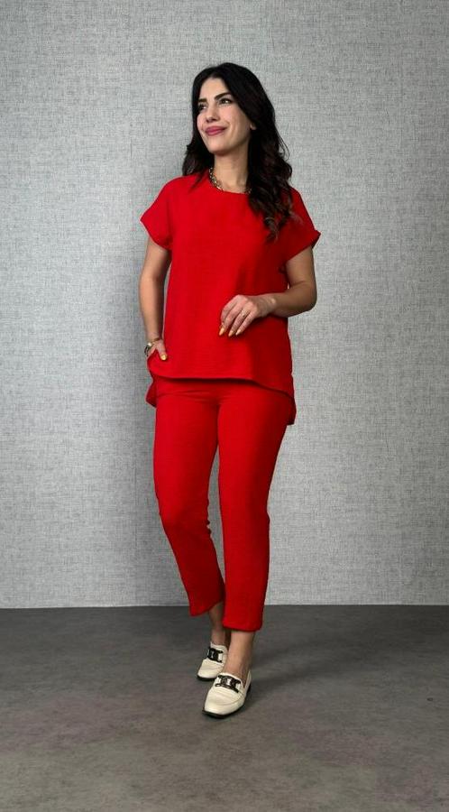 Kısa Kollu Yuvarlak Yaka Aerobin Bluz Ve Pantolon Ikili Takım