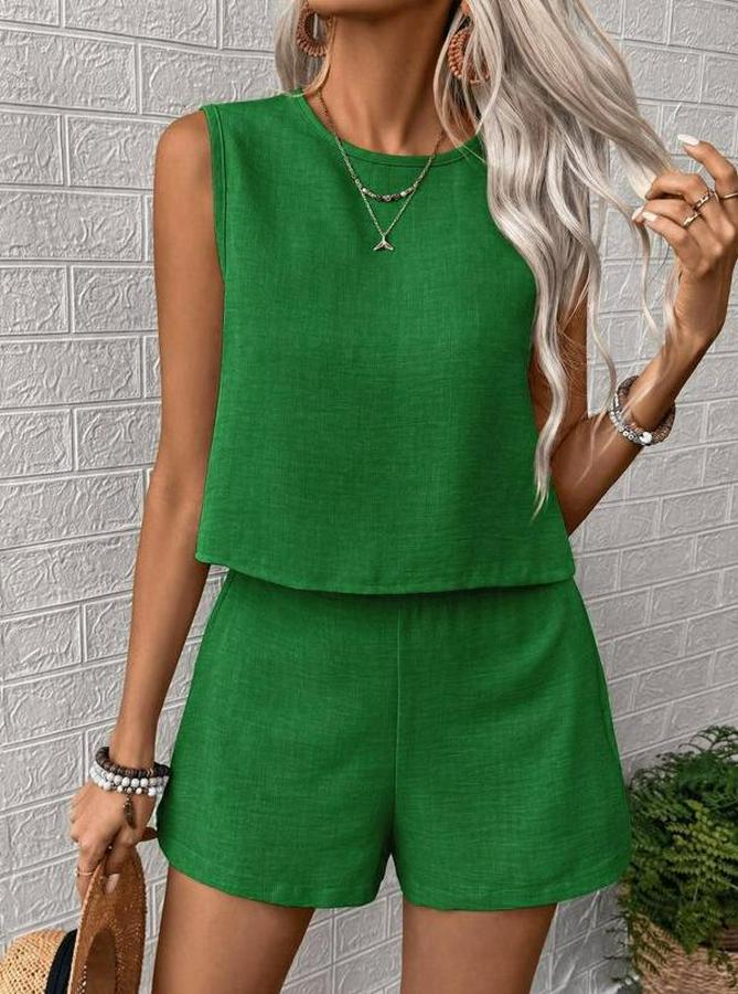 Kolsuz Bisiklet Yakalı Kısa Bluz Ve Short Ikili Takım