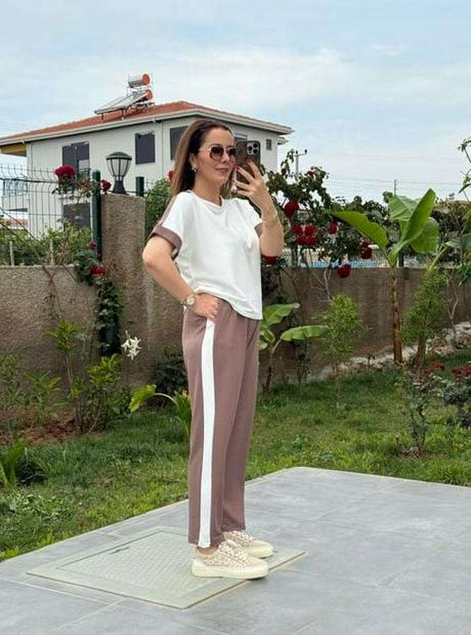 Modal Dokulu Kumaş Yanı Şeritli Takım