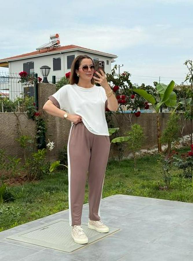 Modal Dokulu Kumaş Yanı Şeritli Takım
