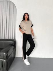 Modal Dokulu Kumaş Yanı Şeritli Takım