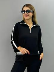 Polo Yaka Paça Yırtmaçlı Ribanalı Ikili Takım