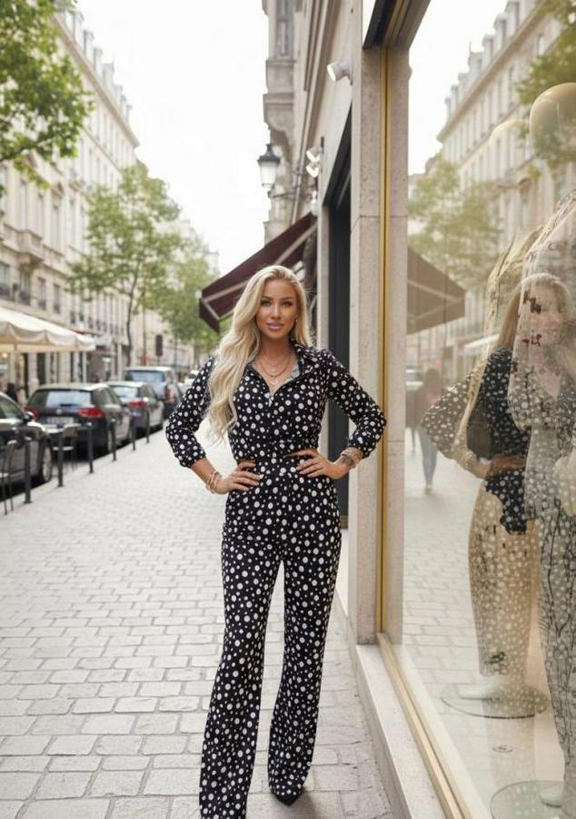 Puantiye Detay Kadife Kumaş Hırka Pantolon Ikili Takım