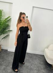 Sandy Kumaş Starplez Bluz Ve Palazzo Pantolon Ikili Takım