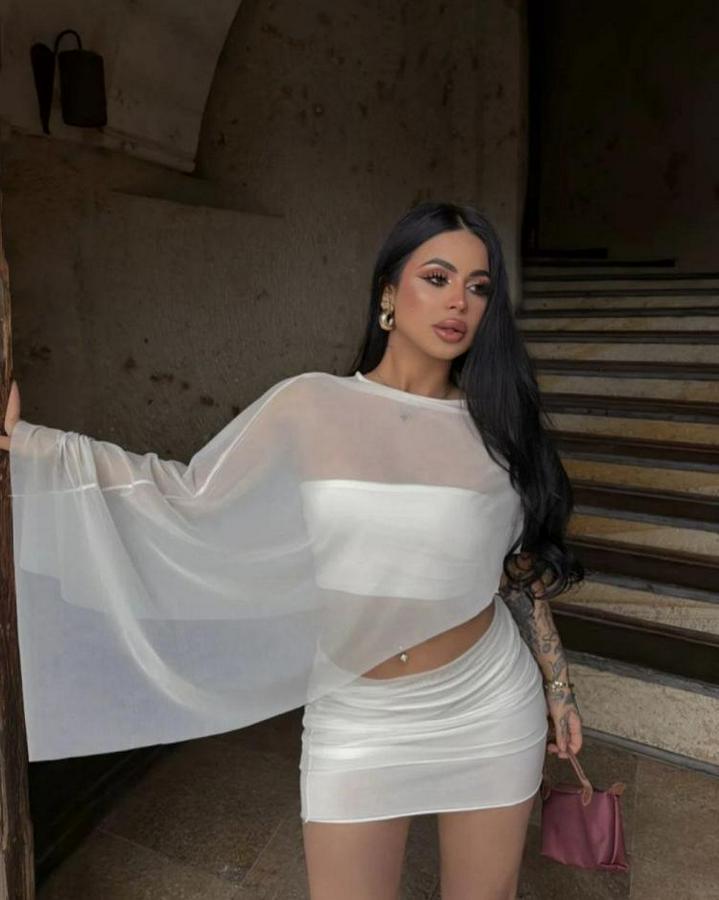 Türk Transparan Detay Büstiyer Ve Etek Takım