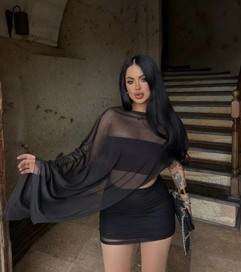 Türk Transparan Detay Büstiyer Ve Etek Takım