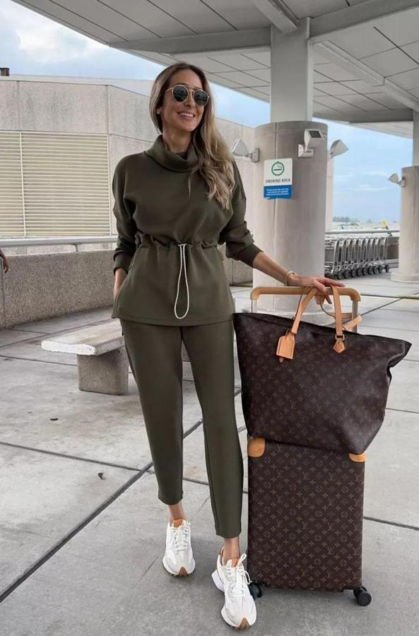 Uzun Kollu Balıkçı Yaka Belden Lastikli Modal Bluz Ve Pantolon Ikili Takım