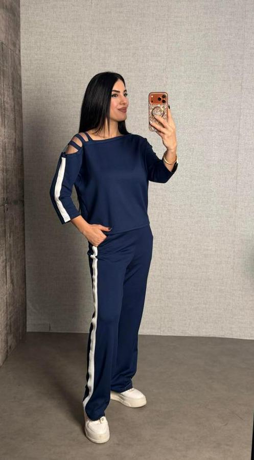 Uzun Kollu Kolu Tül Yanları Şerit Detay Modal Ikili Takım