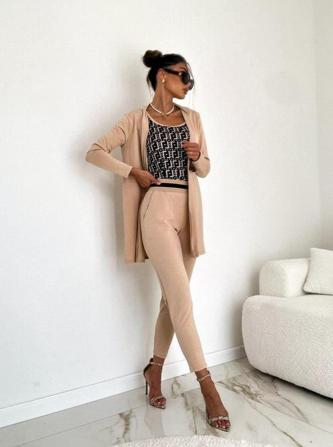 Uzun Kollu Krep Üçlü Takım