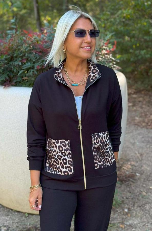 Uzun Kollu Lepoar Cep Detay Modal Kumaş Ikili Takım