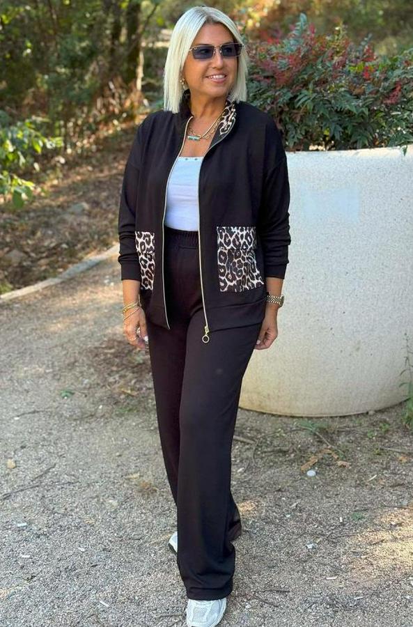 Uzun Kollu Lepoar Cep Detay Modal Kumaş Ikili Takım