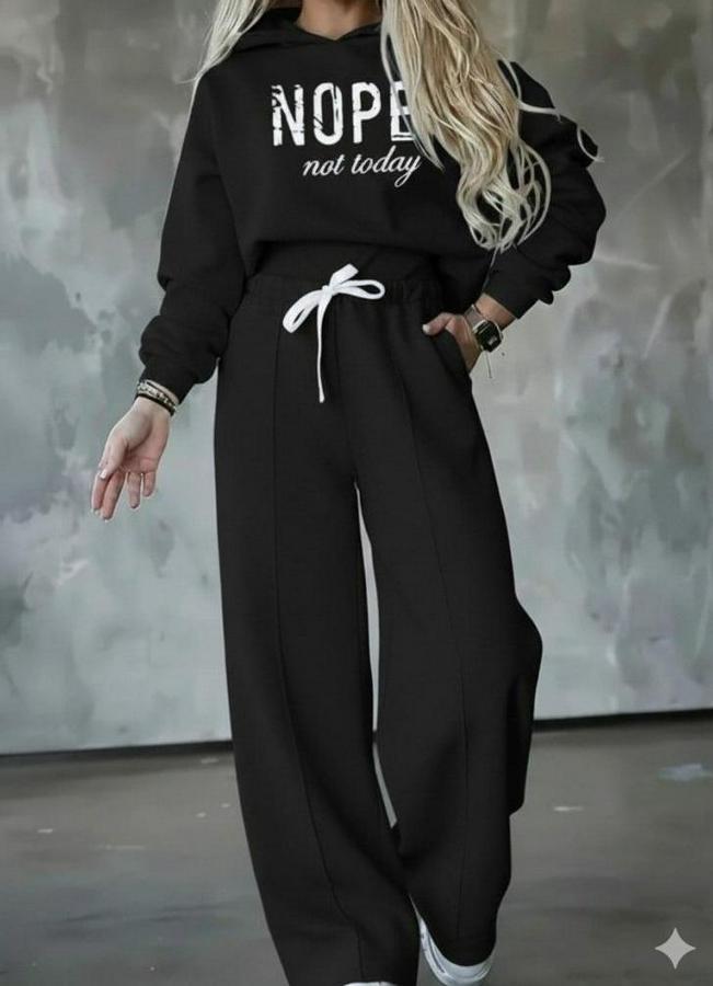 Uzun Kollu Nope Baskılı Beli Ribanalı Ikili Takım