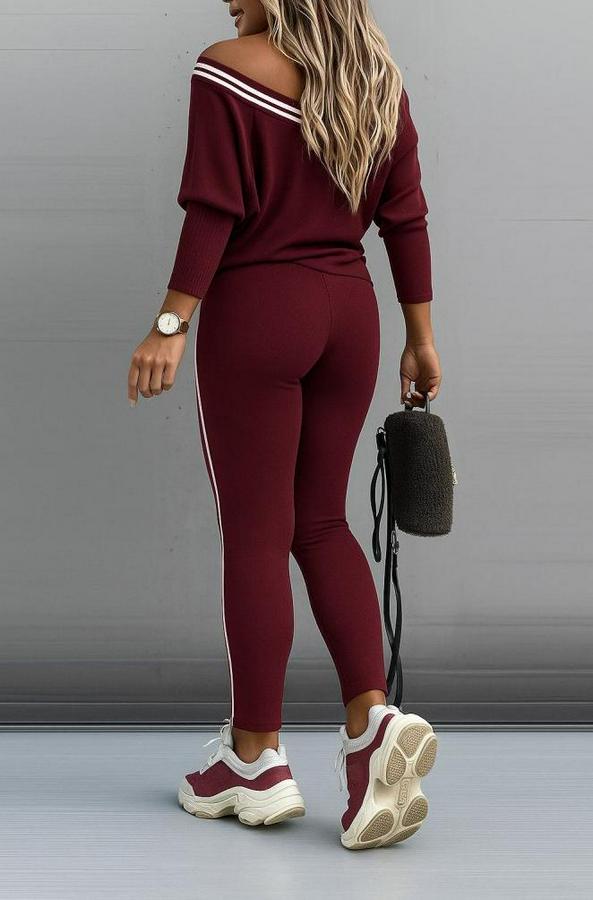 Uzun Kollu Tek Omuzu Açık Detaylı Viskon Iki Iplik Bluz Ve Pantolon Ikili Takım