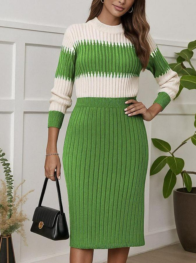 Uzun Kollu Triko Etekli Takım