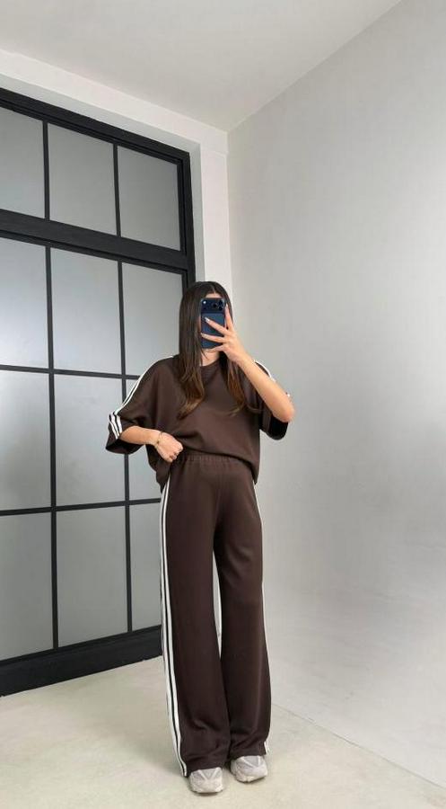 Yarasa Kol Yanları Şerit Detay Modal Kumaş Ikili Takım