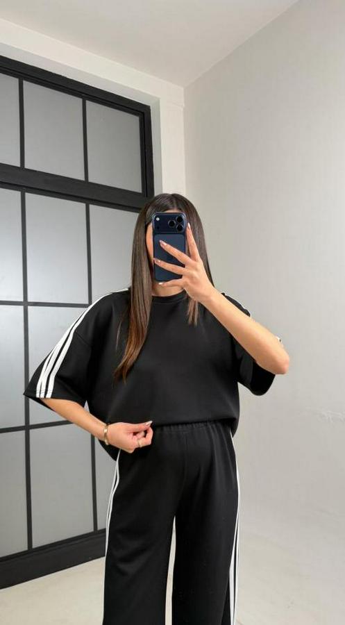 Yarasa Kol Yanları Şerit Detay Modal Kumaş Ikili Takım