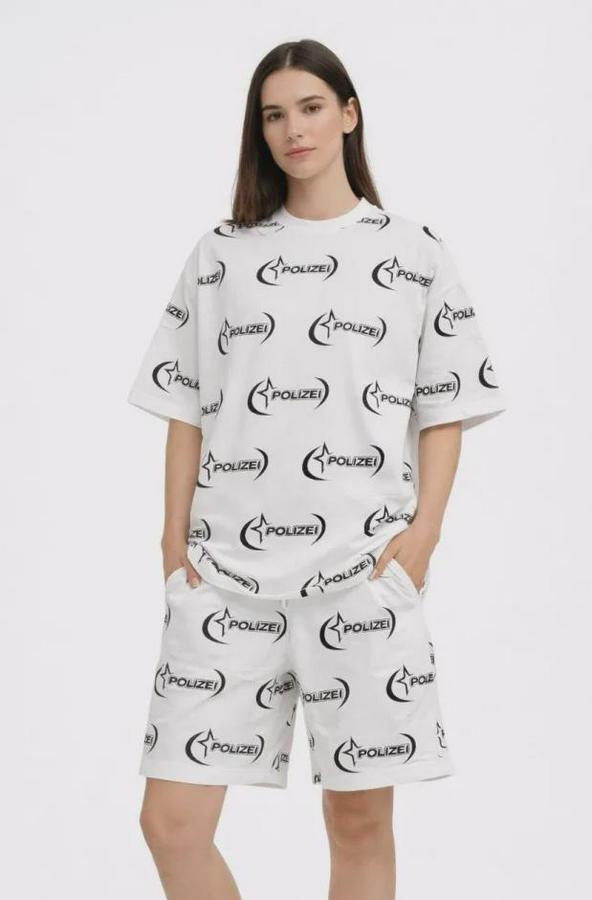 Oversize Ön Ve Arka Baskılı Tişört Şort Takım Rahat Kalıp Yazlık Günlük Kombin