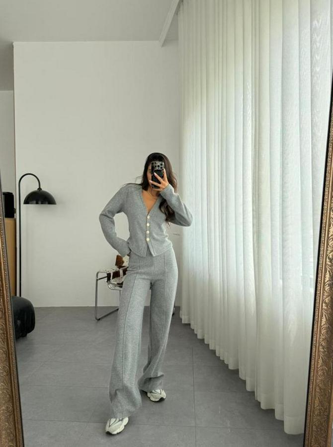 Selanik Kumaş Ön Düğmeli Ceket Çımalı Pantoluntakım