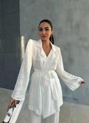 Viskon Jakarli Bağlamali Gömlek