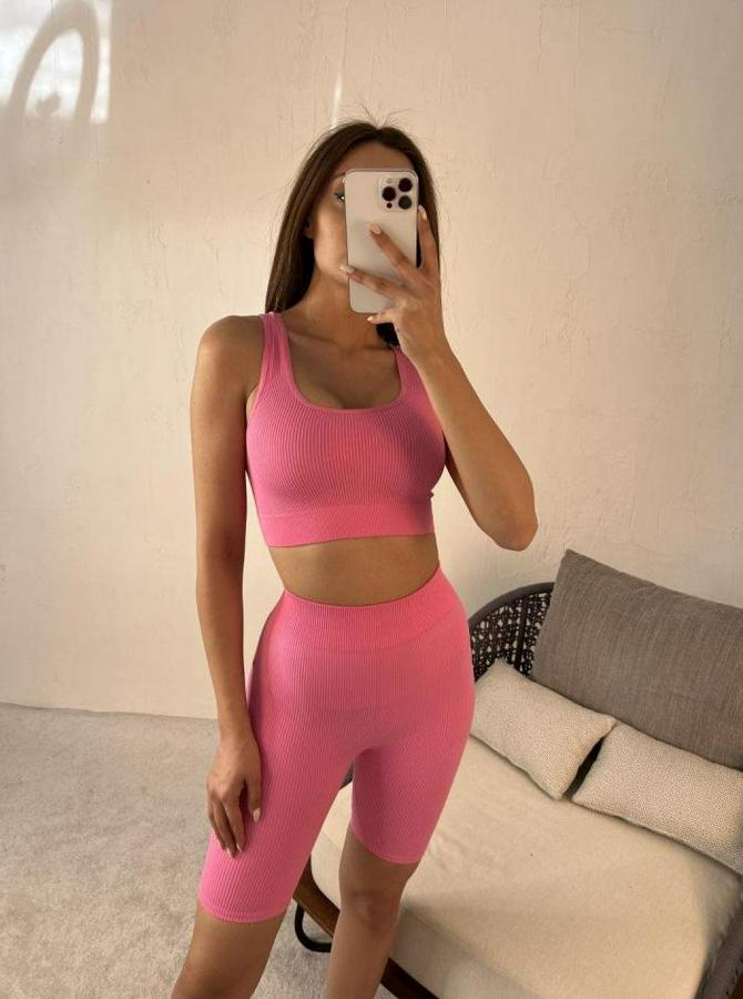 Sporcu Şort Tayt-Pembe