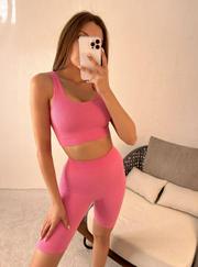 Sporcu Şort Tayt-Pembe