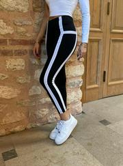 Yan Çift Şerit Detaylı Toparlayıcı Egzersiz Dalgıç Tayt