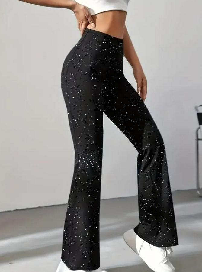 Yüksek Bel Taşlı Dalgıç Tayt