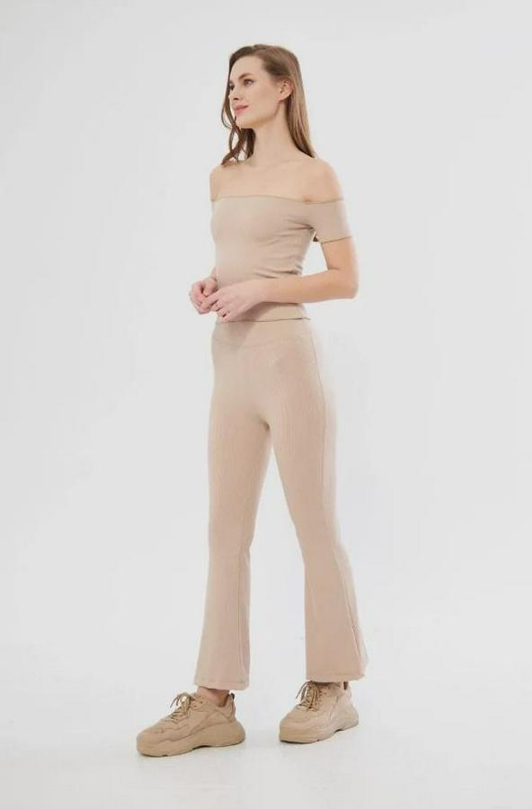 Yüksel Bel Fitilli Ispanyol Paça Tayt