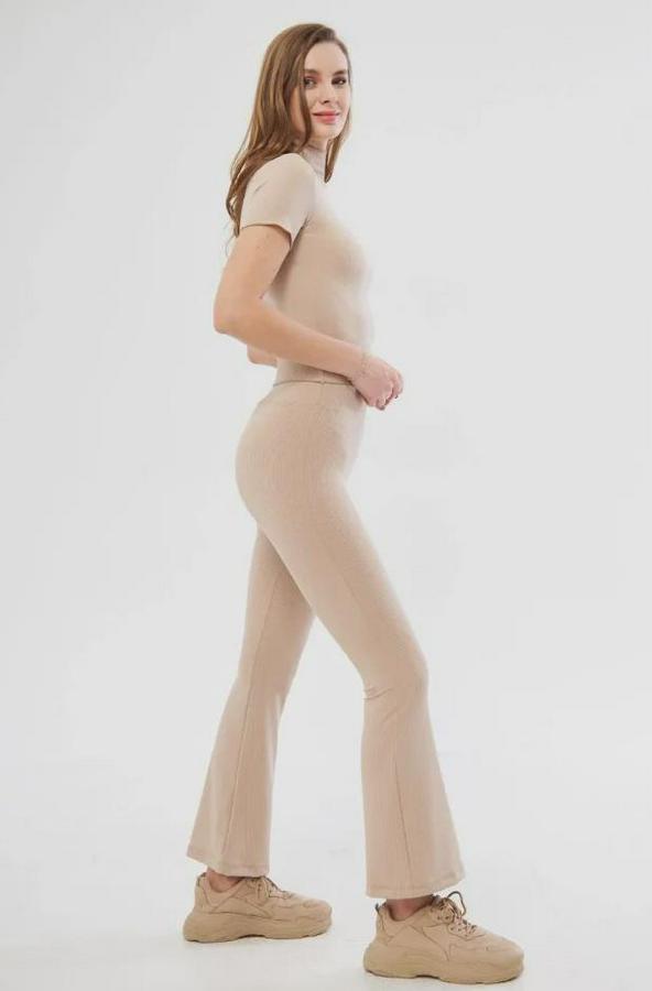 Yüksel Bel Fitilli Ispanyol Paça Tayt