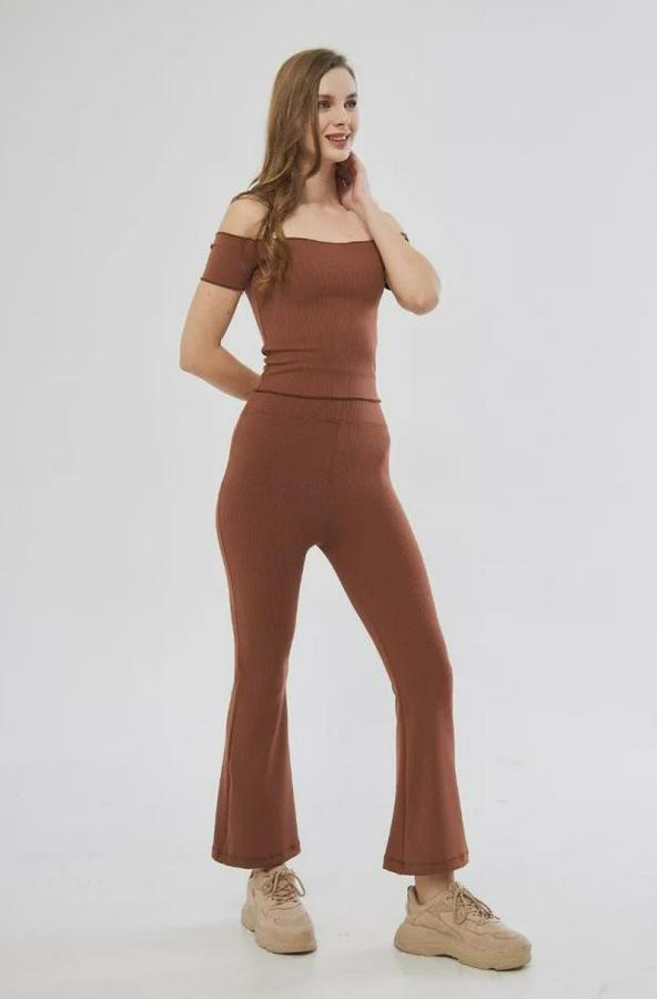 Yüksel Bel Fitilli Ispanyol Paça Tayt