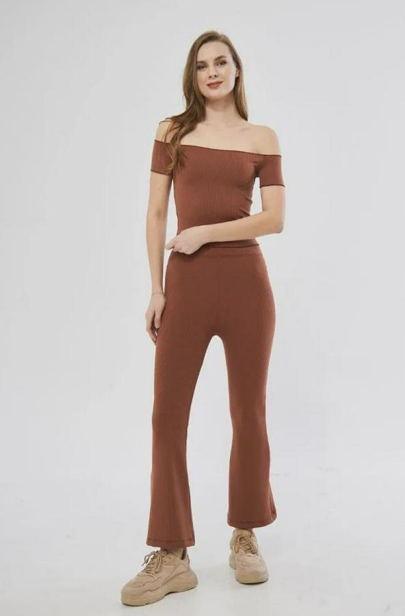 Yüksel Bel Fitilli Ispanyol Paça Tayt