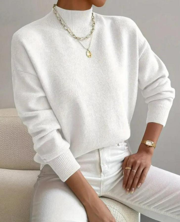 Uzun Kollu Balıkçı Yaka Triko Bluz