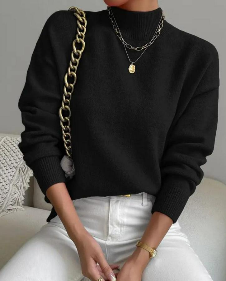 Uzun Kollu Balıkçı Yaka Triko Bluz