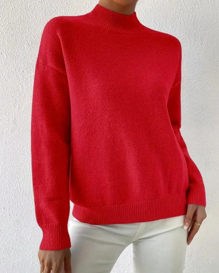 Uzun Kollu Balıkçı Yaka Triko Bluz