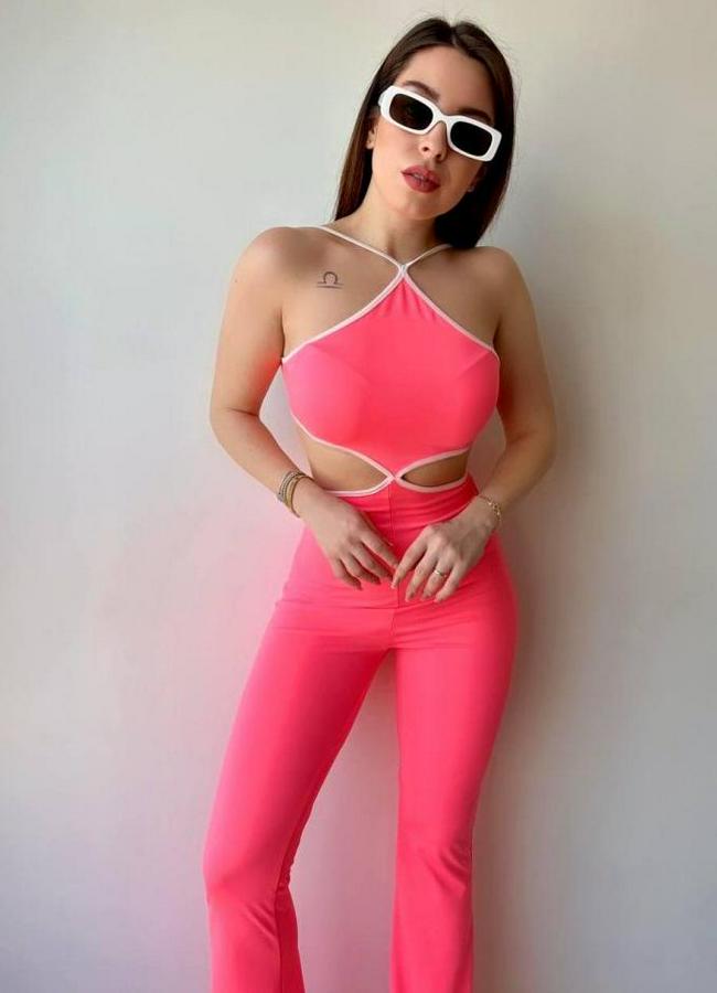 Halter Yaka Bel Dokolteli Tulum