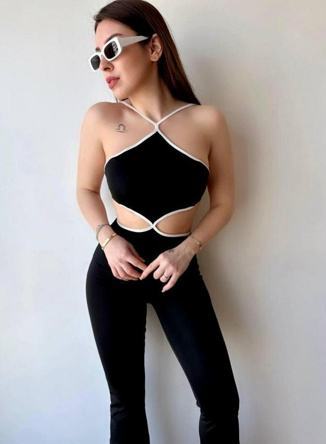 Halter Yaka Bel Dokolteli Tulum