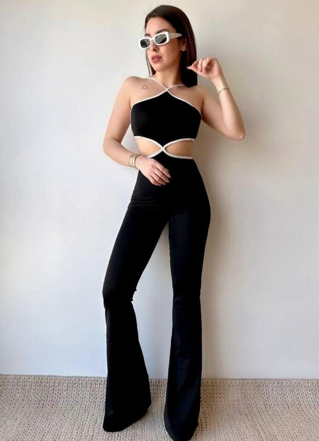 Halter Yaka Bel Dokolteli Tulum