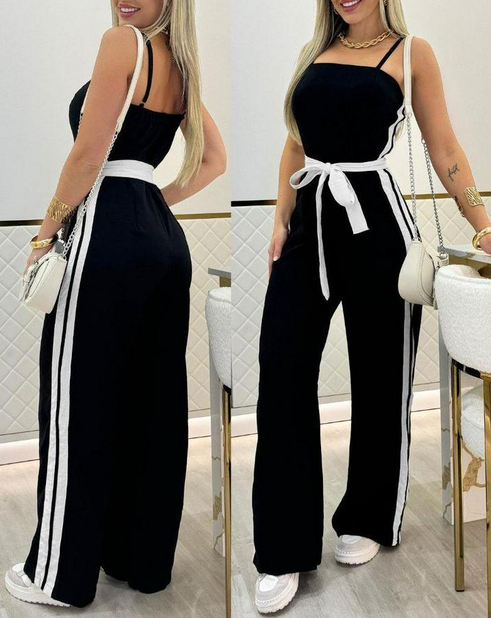 Ip Askılı Straplez Belden Kuşaklı Viskon Iki Iplik Tulum