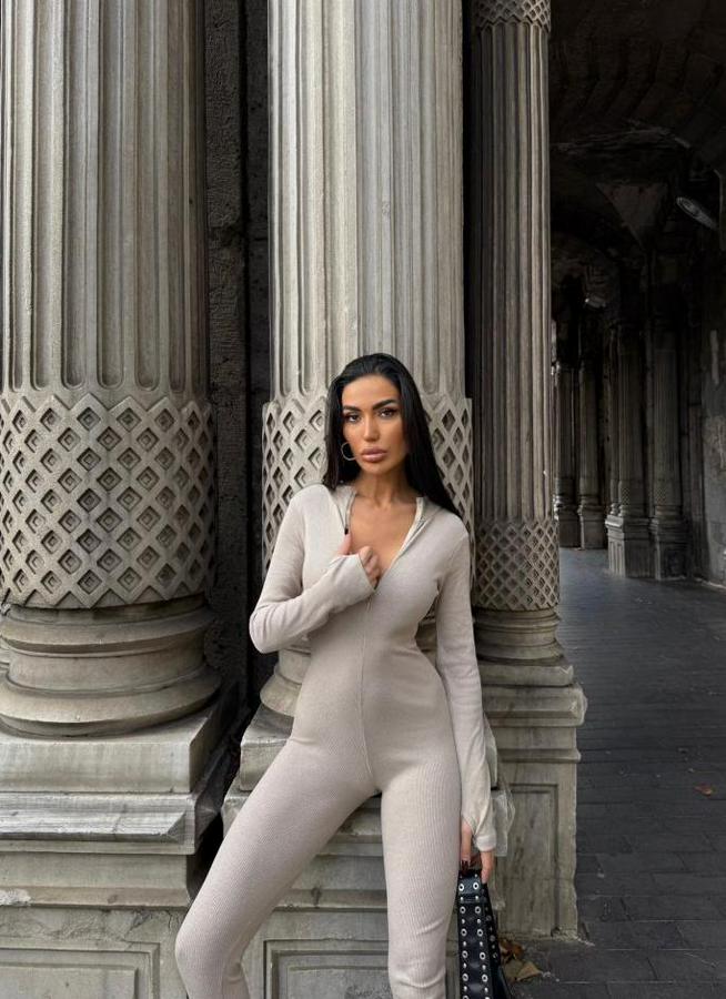 Kaşkorse Kumaş Fermuar Detaylı Tulum