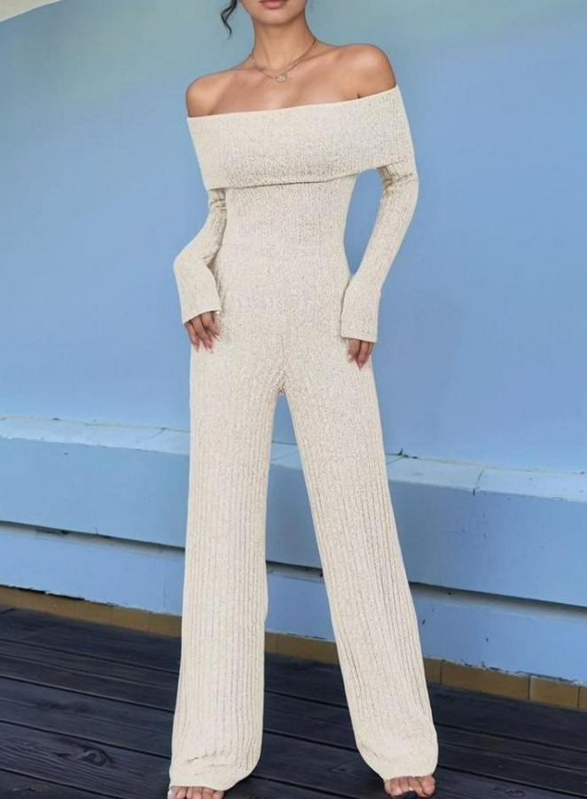 Uzun Kollu Madonna Yaka Şardonlu Kaşkorse Tulum