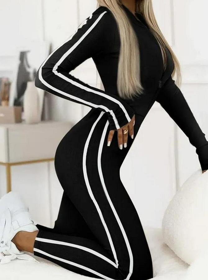 Uzun Kollu Önden Fermuarlı Şardonlu Dalgıç Tulum