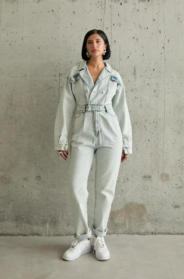 Kar Yıkama Blue Denim Tulum