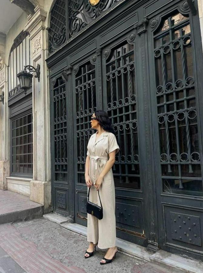 Keten Tulum Bel Bağlama Detayli