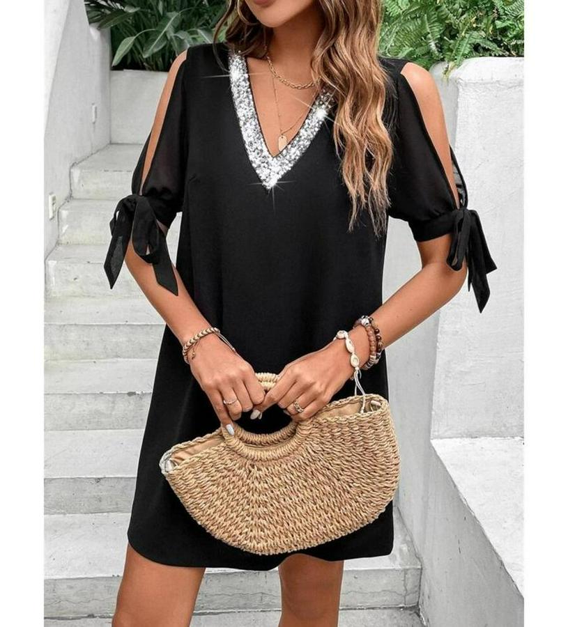 V Yaka Pulpayet Detay Kolları Bağlamalı Fırsat Ürün Tunik