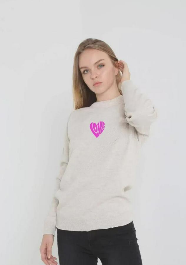 Unisex Bisiklet Yaka Baskılı Dokuma Triko