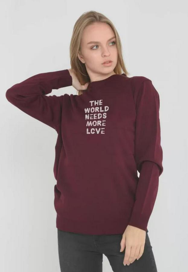 Unisex Bisiklet Yaka Baskılı Dokuma Triko