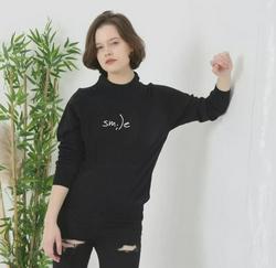 Unisex Bisiklet Yaka Baskılı Dokuma Triko